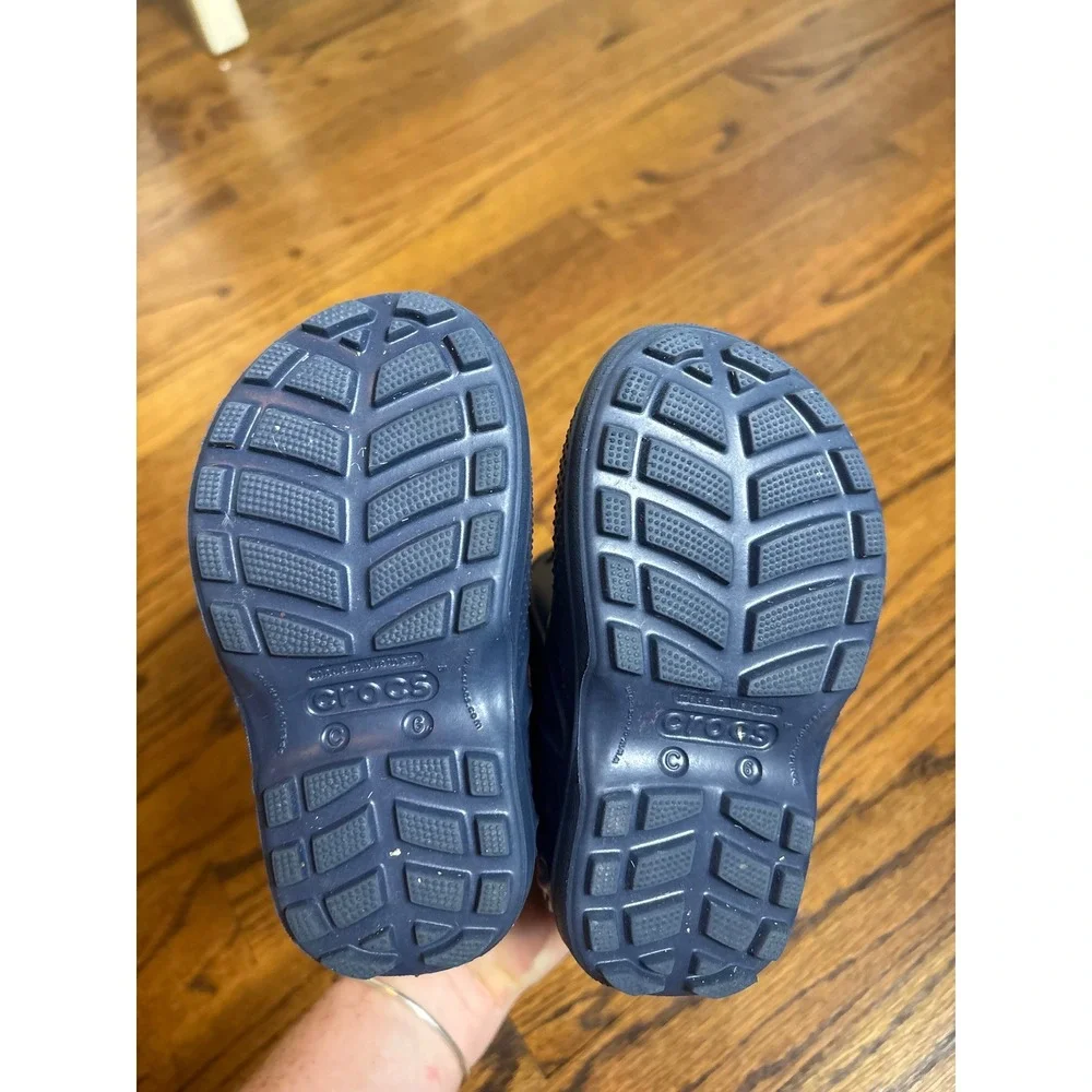 Crocs Handle It Rain Boots Kids C6 Navy Waterproof Toddler Pull On
